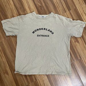 Oversized Tee Sand Color with Graphic Print classic size L